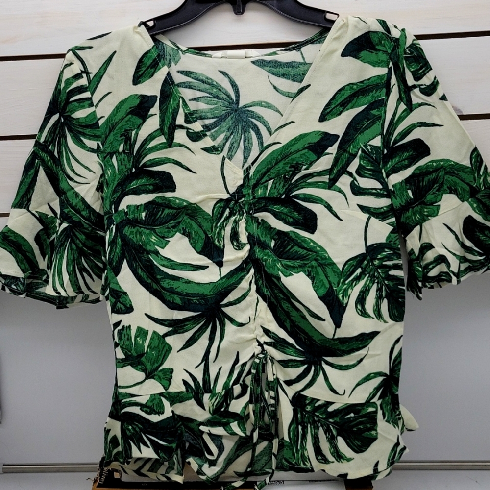 NWT, Size 2, H&M Tropical Print Blouse